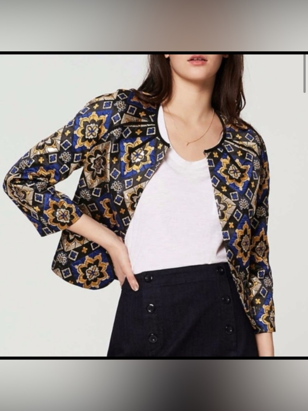 NWT size small LOFT shimmer mosaic jacket